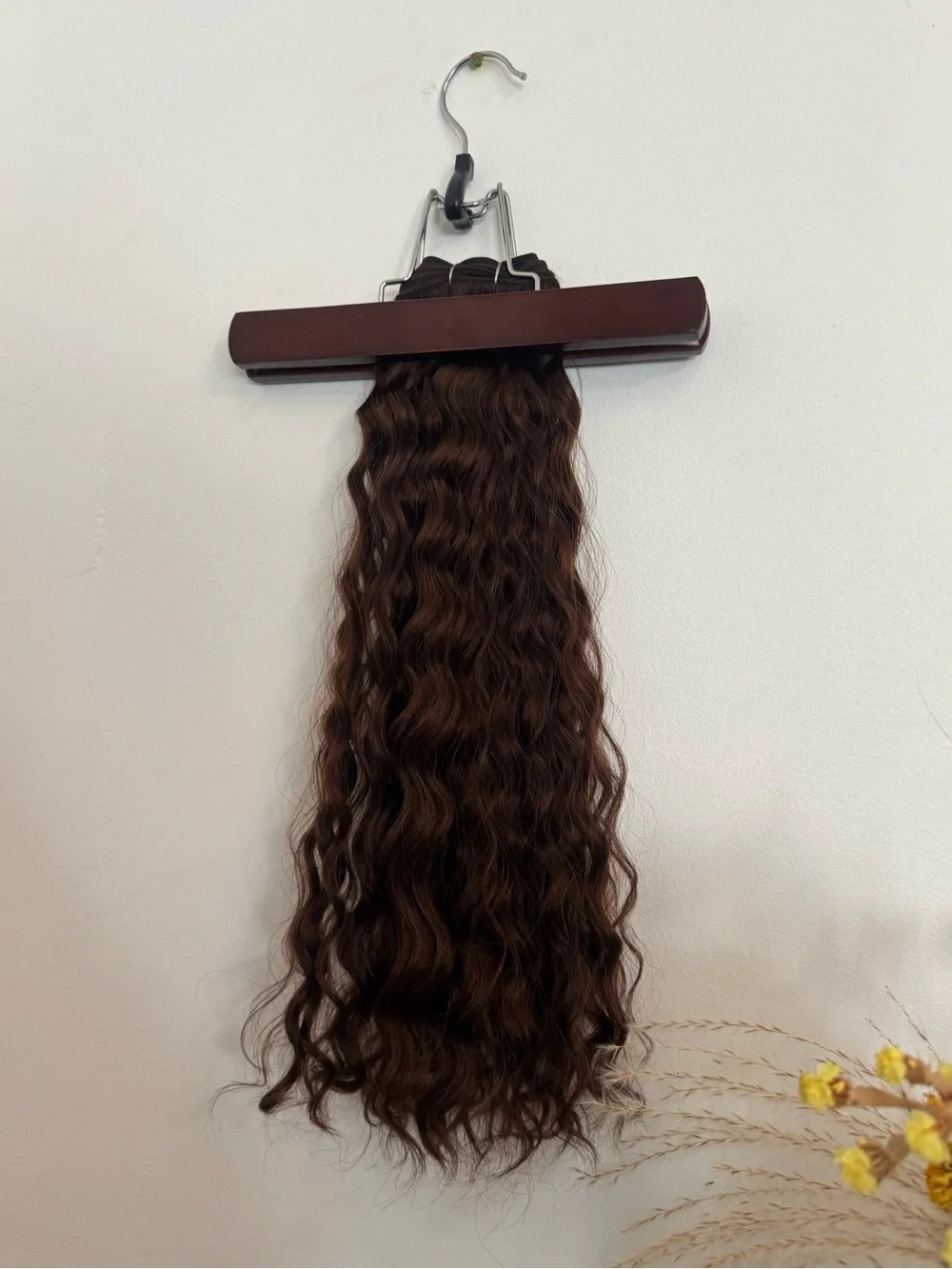 100% Human Hair 18” Color 4 Medium dark Brown Deep Wave Weft Extensions